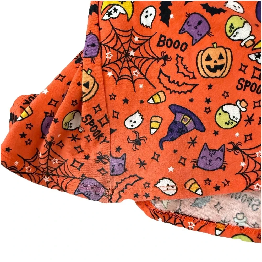 The Children's Place Halloween Knit Dress Girls Size 5 Orange Whimsical Long
